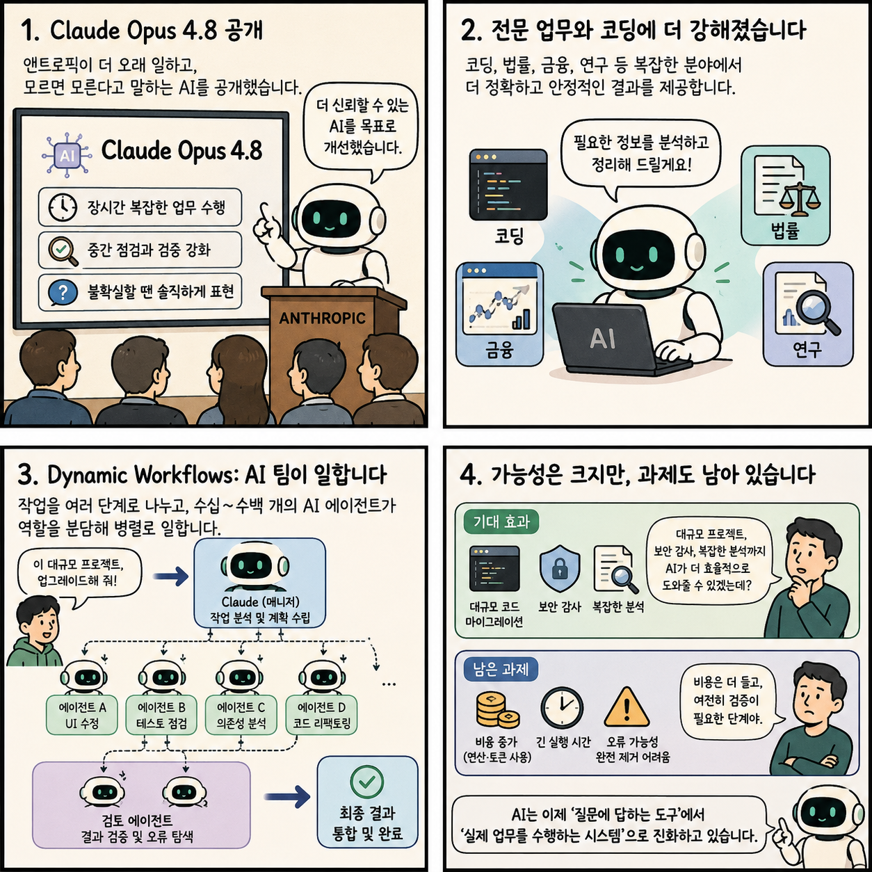 앤트로픽, Claude Opus 4.8 공개… AI의 성능 경쟁에서 ‘업무 수행’ 경쟁으로
