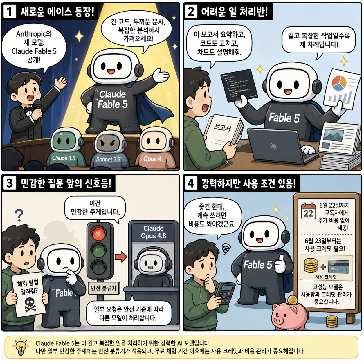 Anthropic, 새 AI 모델 ‘Claude Fable 5’ 공개…더 어려운 일을 맡기는 모델로 확장